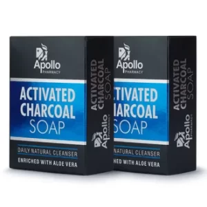Apollo Pharmacy Activated Charcoal Soap, 250 gm (2x125 gm)